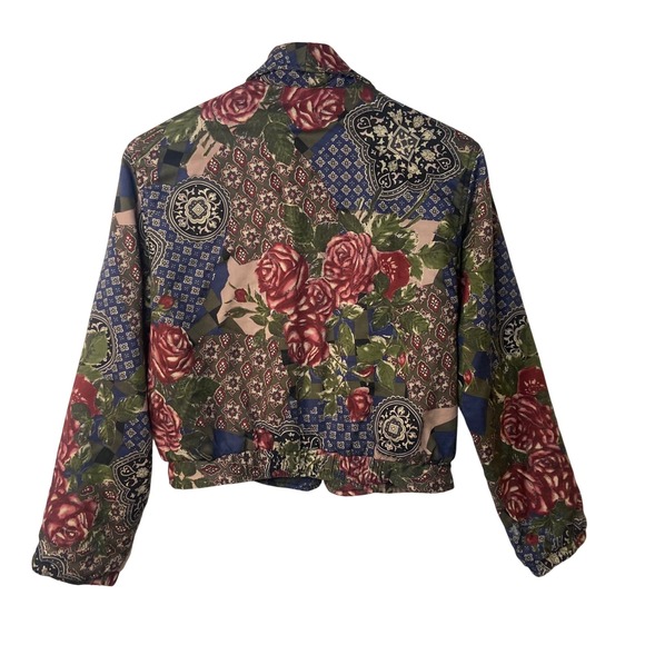 Carol Anderson Collection Petite Floral Rose Patchwork Bomber Jacket - Picture 2 of 10